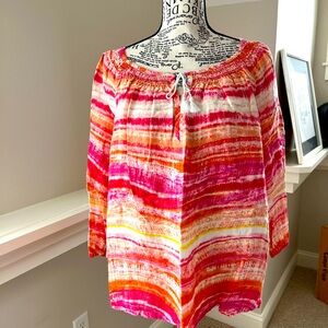 Summer linen long sleeve top